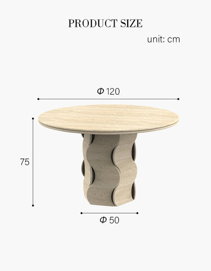 Quintero Dining Table Round, Marble Or Travertine