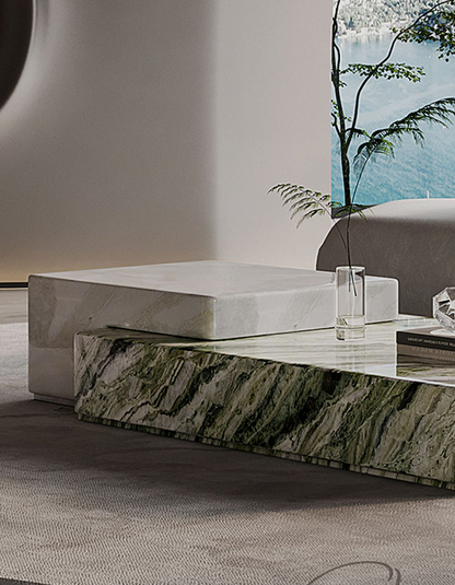 Giuli Marble Coffee Table Set, Stone