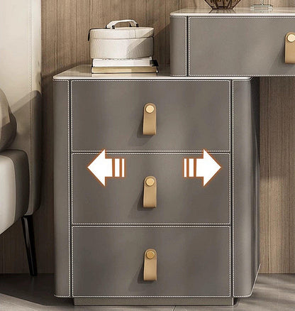 Sanchez Dressing Table, Vanity Table With LED Mirror, Grey