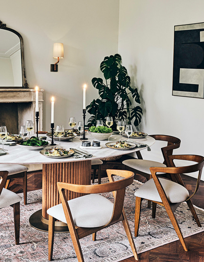 Murcell Oval Dining Table, Marble