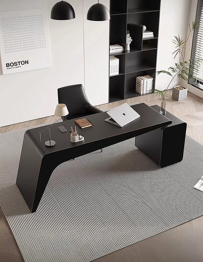 Hargrove Office Desk With Chest Of Drawers, Khaki & Black