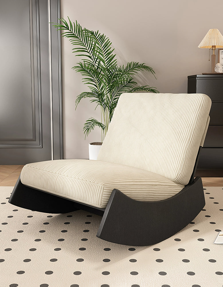 Valdez Rocking Lounge Chair, Corduroy & Wood