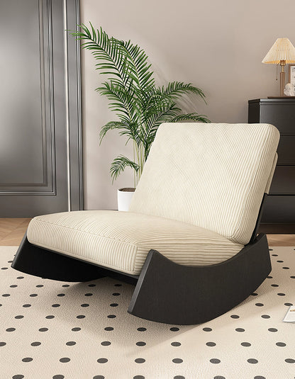 Valdez Rocking Lounge Chair, Corduroy & Wood