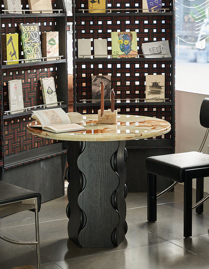 Quintero Dining Table Round, Marble Or Travertine