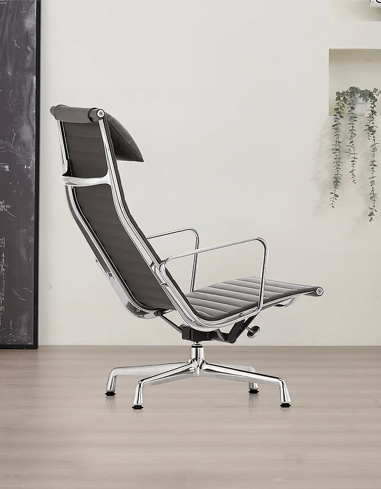 Lemos Swivel Lounge Chair With Pillow & Footstool