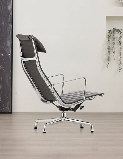 Lemos Swivel Lounge Chair With Pillow & Footstool