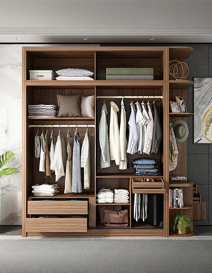 Ueda Double Sliding Door Wardrobe With Lights, Wood