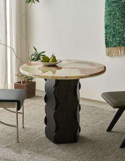 Quintero Dining Table Round, Marble Or Travertine