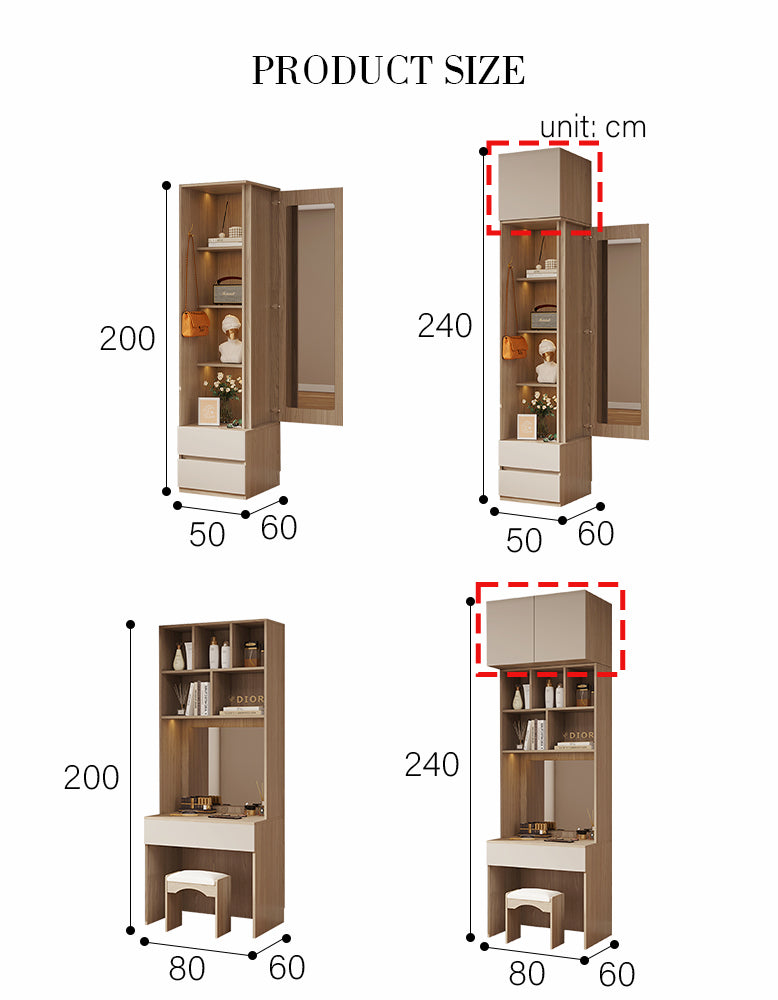 Tiwari Small Wardrobe, 2 Double Wardrobe With Dressing Table, More Size