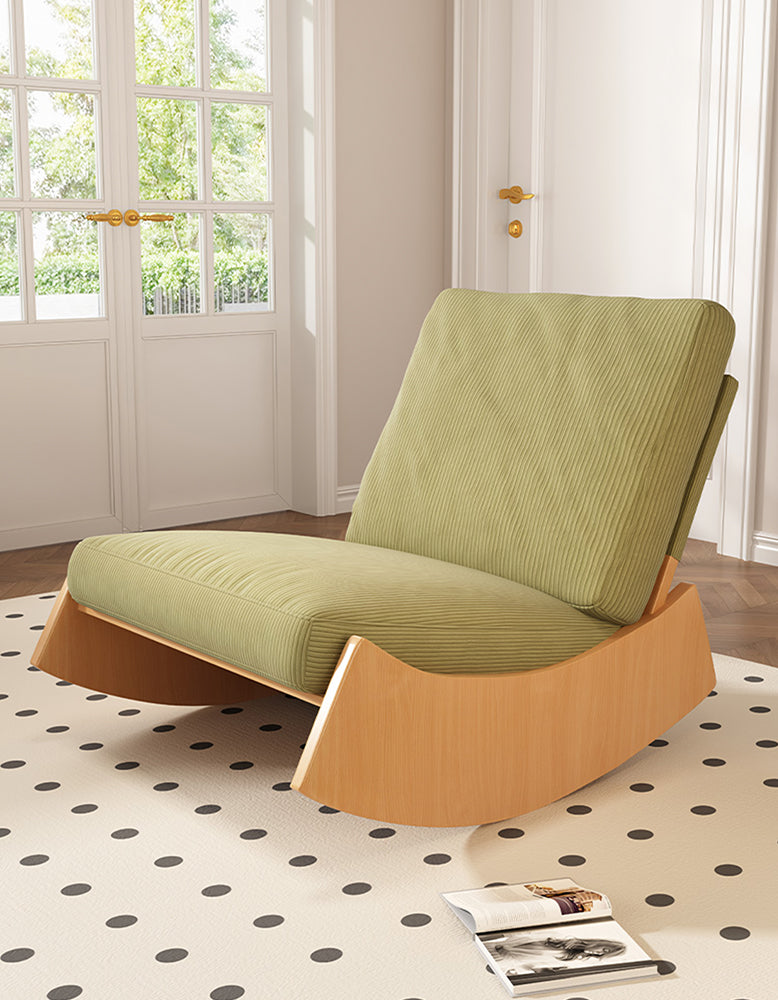 Valdez Rocking Lounge Chair, Corduroy & Wood