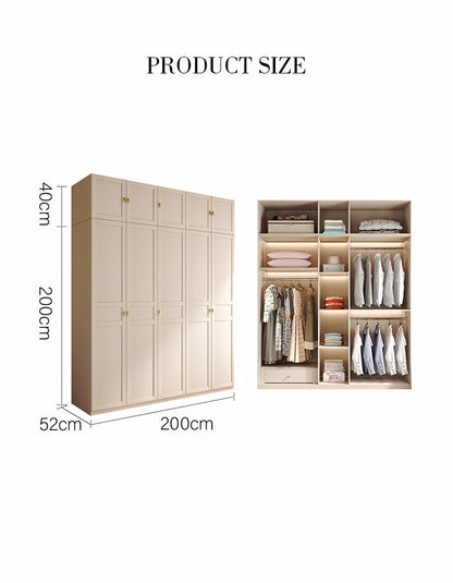 Andersson Tall Wooden Wardrobe, Cream