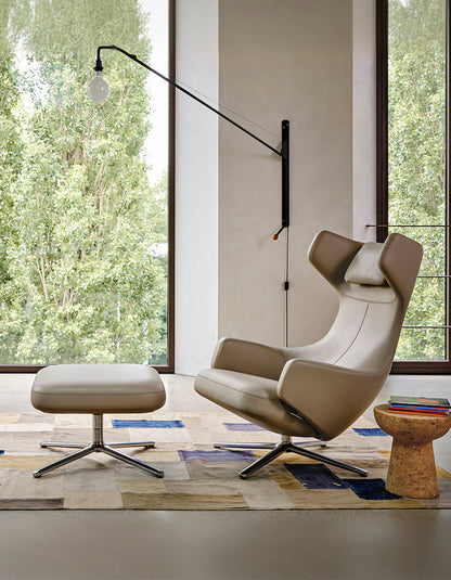 Ghoshal Egg Chair, Wingback Lounge Chair With Recliner & Footstool