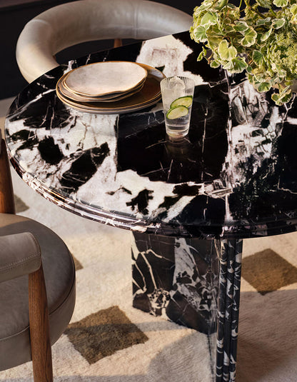 Rosaline Black Marble Dining Table, Oval