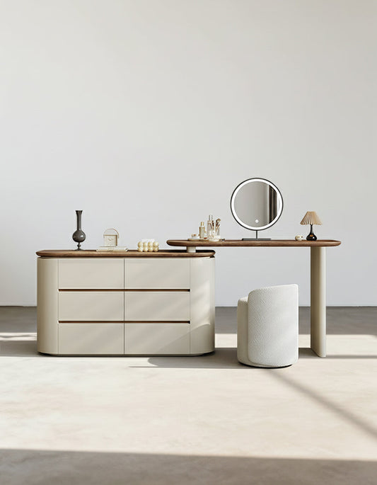 Catalina Corner Dressing Table With Mirror, Solid Wood-DC Concept-DC Concept