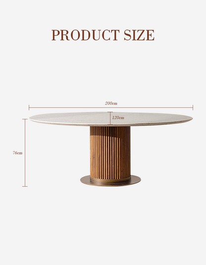 Murcell Oval Dining Table, Marble