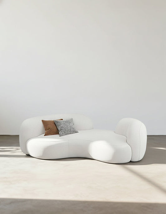 Aurelia Modern Curved Two Seater Sofa, Boucle/ Velvet-DC Concept-DC Concept