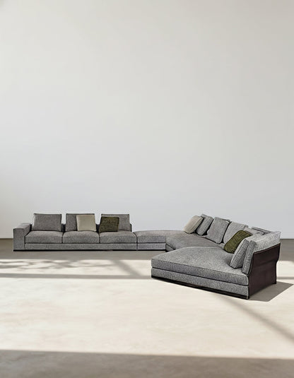 Gerry Five Seater, Six Seater Corner Sofa, Linen & Nappa Real Leather-DC Concept-DC Concept