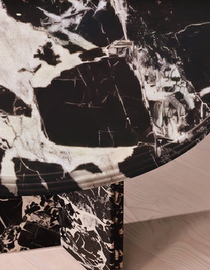 Rosaline Black Marble Dining Table, Oval