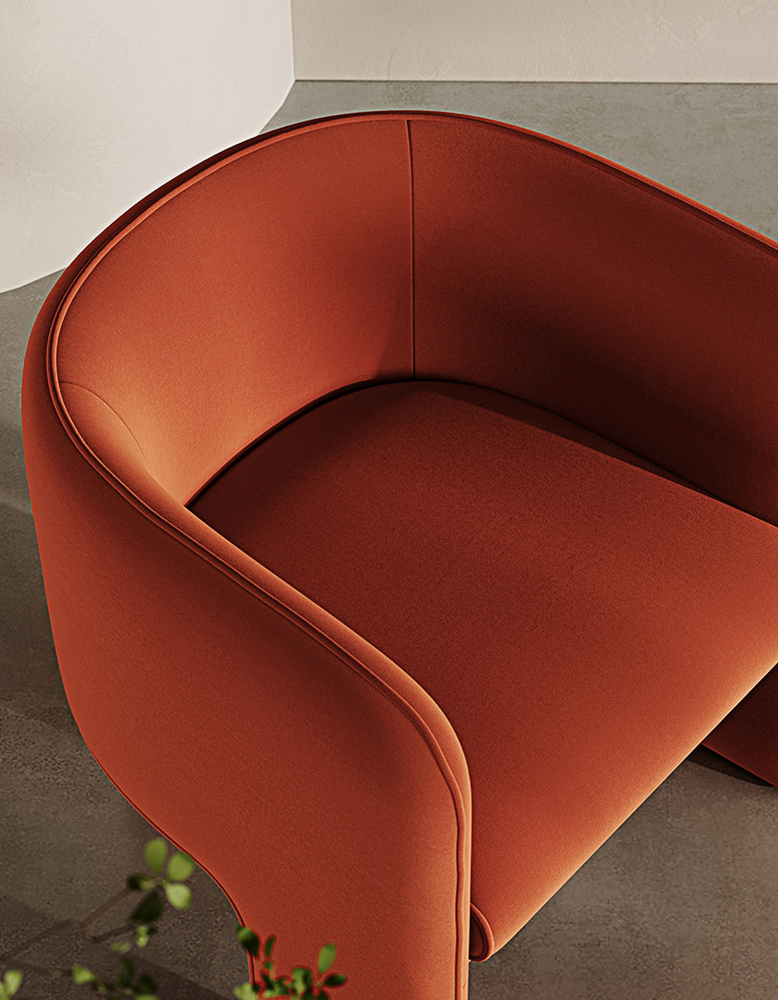Woodsen Lobby Lounge Chair, Red