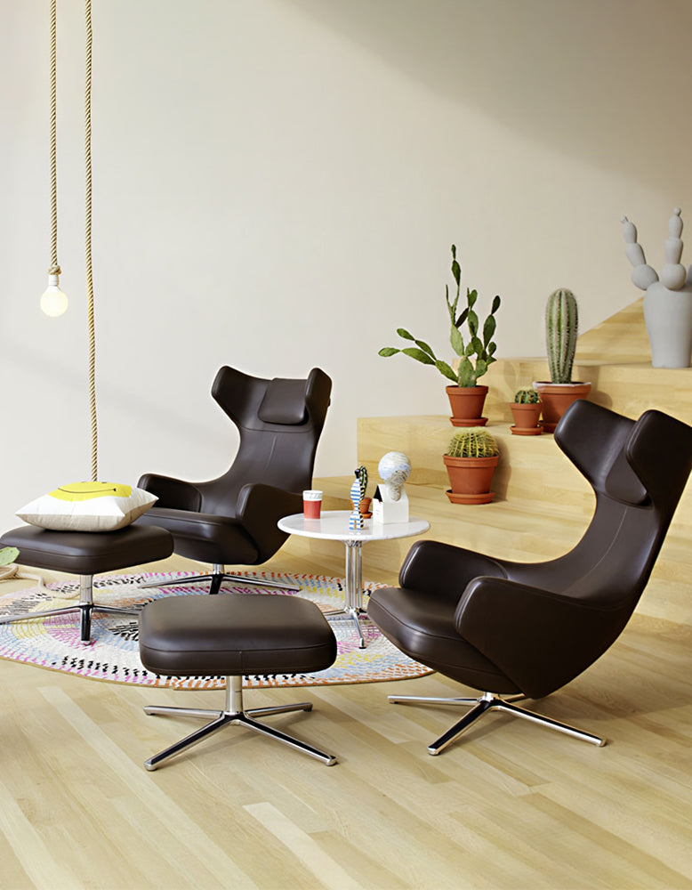 Ghoshal Egg Chair, Wingback Lounge Chair With Recliner & Footstool