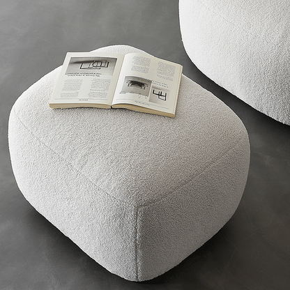 Carmen Armchair With Footstool, White Boucle