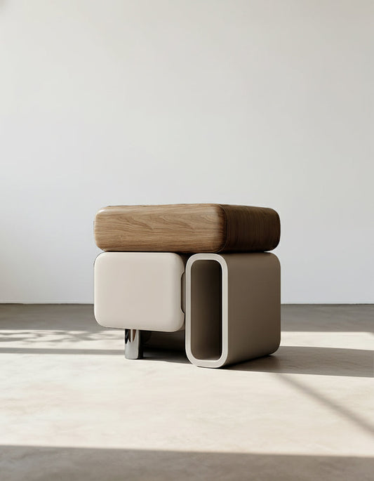 Violeta Modern Bedside Table, Solid Wood-DC Concept-DC Concept