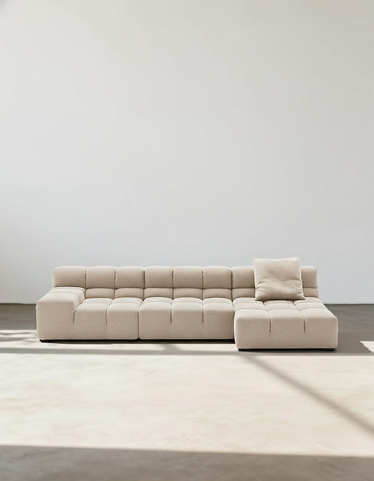 Gemma Three Seater Modular Sofa, Linen/Velvet-DC Concept-DC Concept