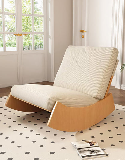 Valdez Rocking Lounge Chair, Corduroy & Wood