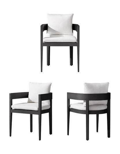 Cortez Outdoor Dining Table Set, Black