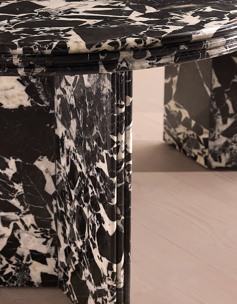 Rosaline Black Marble Dining Table, Oval