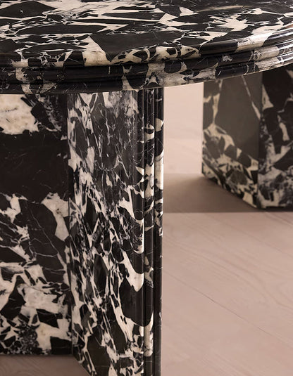 Rosaline Black Marble Dining Table, Oval