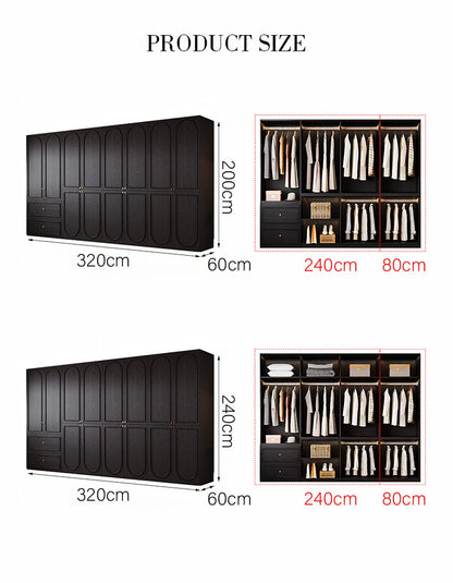 Novak Large Wardrobe, 2 Door Wardrobe, More Sizes, Black