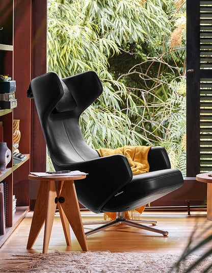 Ghoshal Egg Chair, Wingback Lounge Chair With Recliner & Footstool