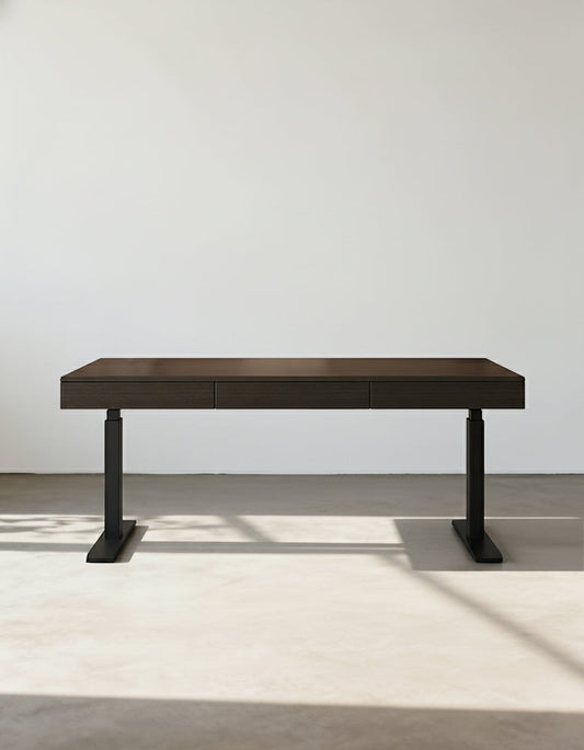 Zain Electric Standing Office Desk With Storage, Solid Wood-DC Concept-DC Concept