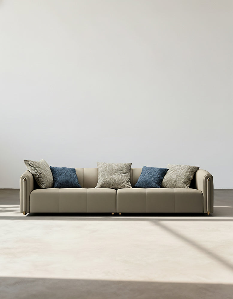 Home Contemporary Three Seater Sofa Set, Real Leather-DC Concept-DC Concept