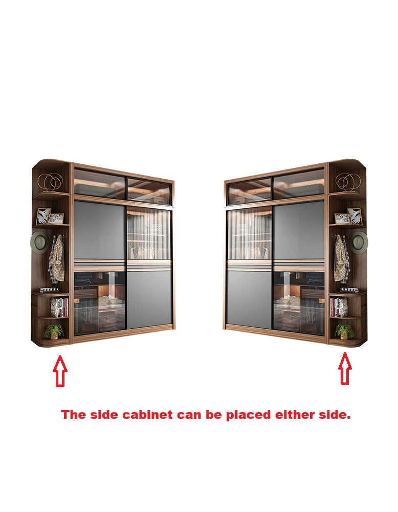Ueda Double Sliding Door Wardrobe With Lights, Wood