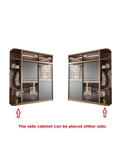 Ueda Double Sliding Door Wardrobe With Lights, Wood