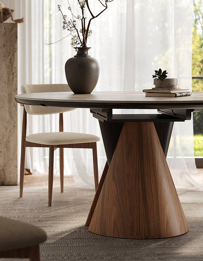 Becerra Foldable Round Dining Table, Wood