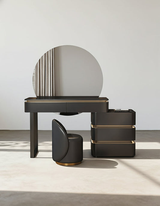 Grant Dressing Table With Big LED Mirror, Black/Cream-DC Concept-DC Concept