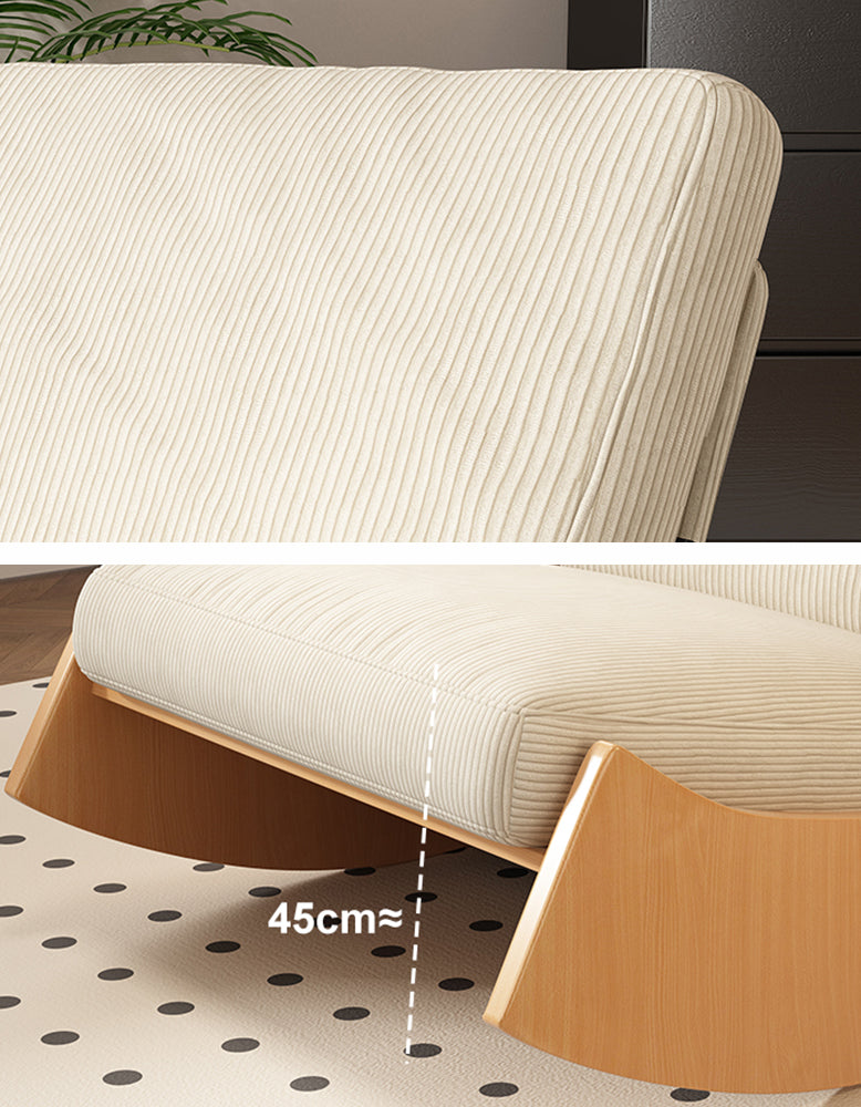 Valdez Rocking Lounge Chair, Corduroy & Wood