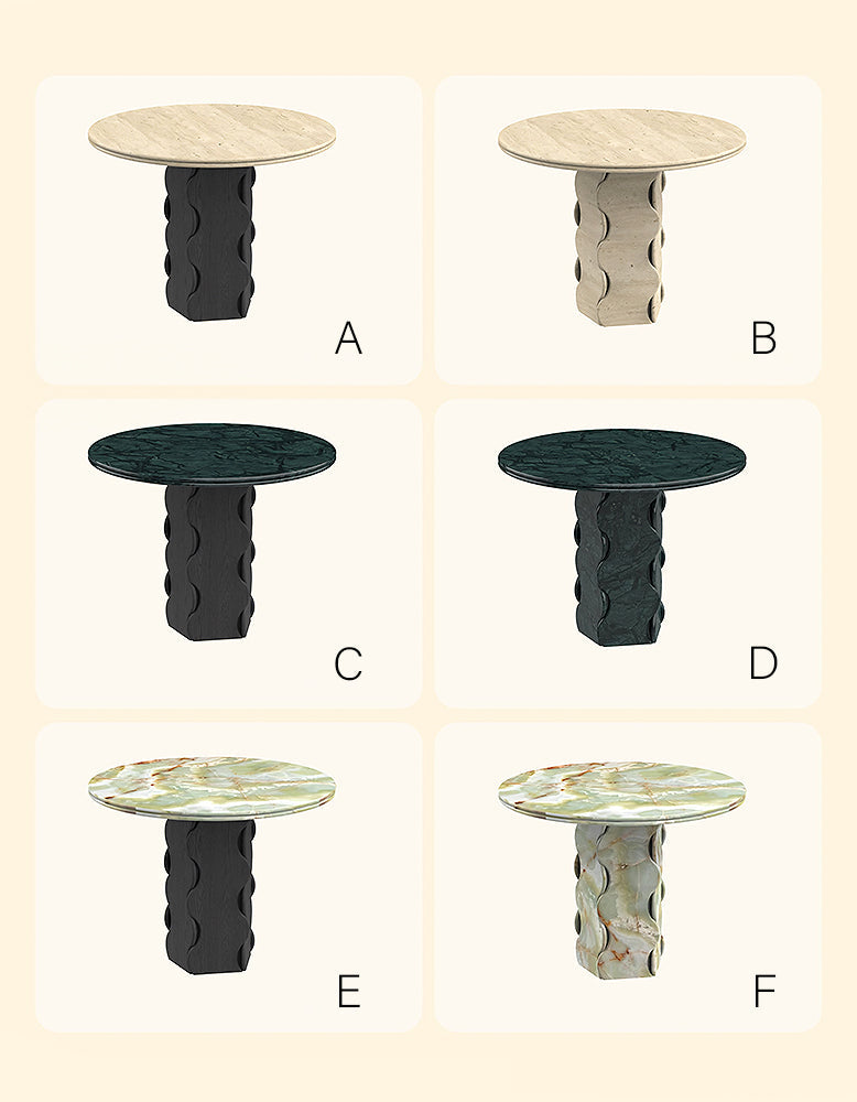 Quintero Dining Table Round, Marble Or Travertine