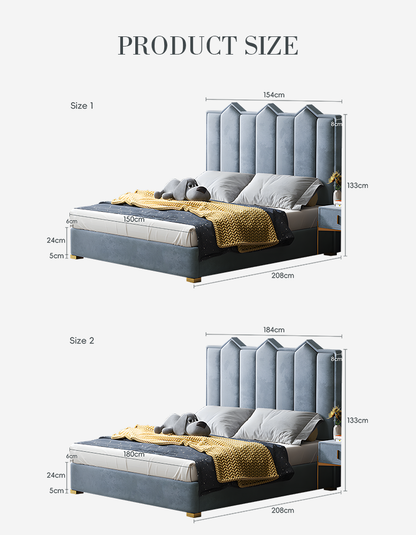 Baber Style King Size / Super King Size Bed, Velvet