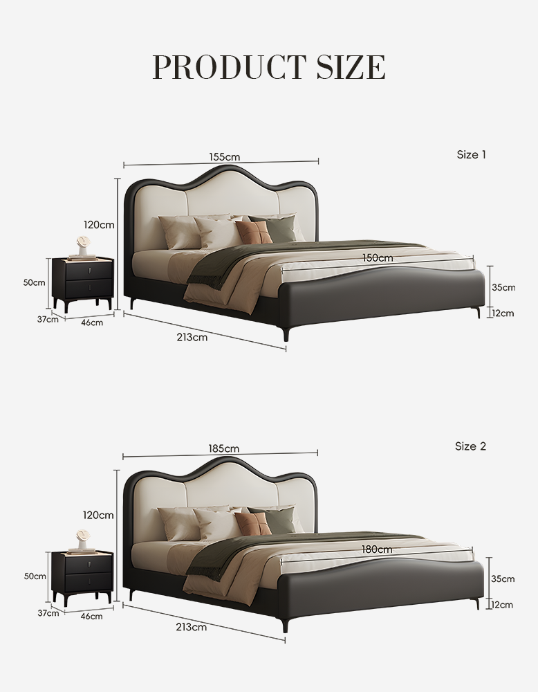 Badham King Size / Super King Size Bed, Leather