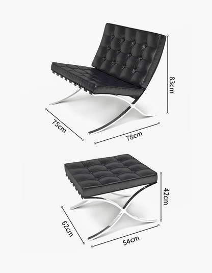 Barcelona Ottoman, Real Leather