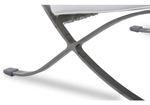 Modern Barcelona Chair And Footstool, Brown Leather｜ DC Concept