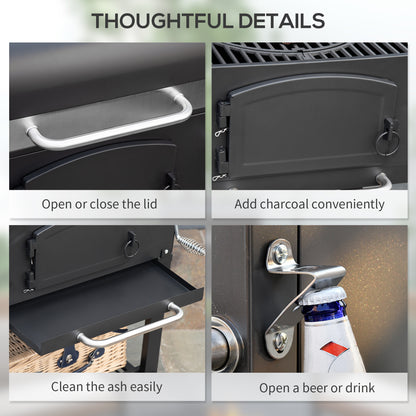 Outsunny Charcoal BBQ Grill and Smoker