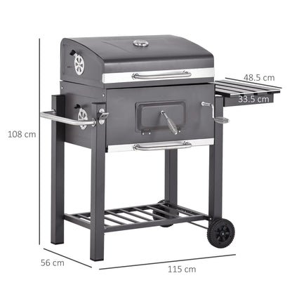 Outsunny Grey Charcoal Grill BBQ