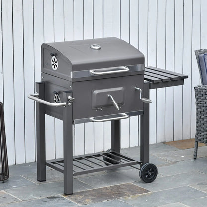 Outsunny Grey Charcoal Grill BBQ