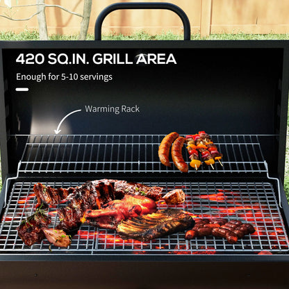 Outsunny Steel Barrel Charcoal BBQ
