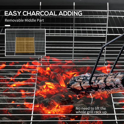 Outsunny Steel Barrel Charcoal BBQ